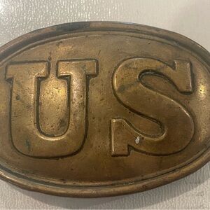 Antique Civil War Era US Brass Dragoon Puppy Paws Belt Buckle